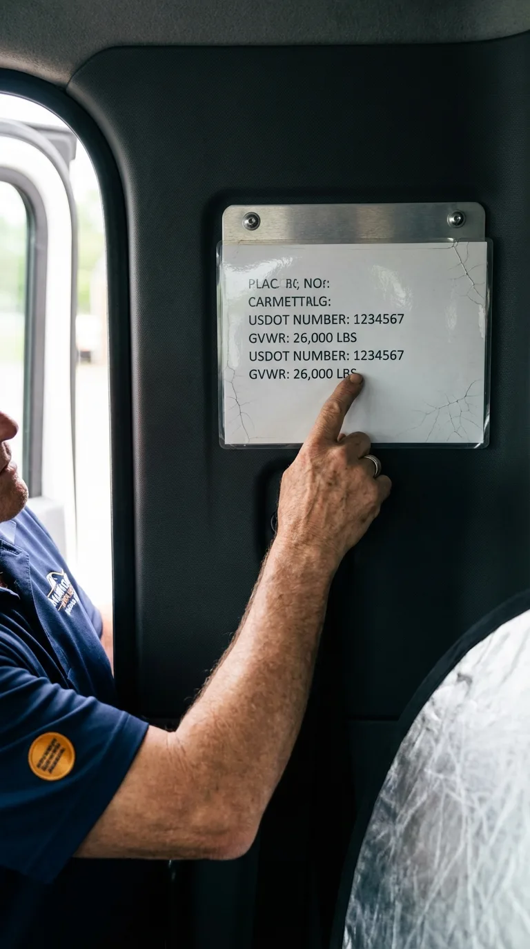 USDOT licensing placard verification in New Waterford
